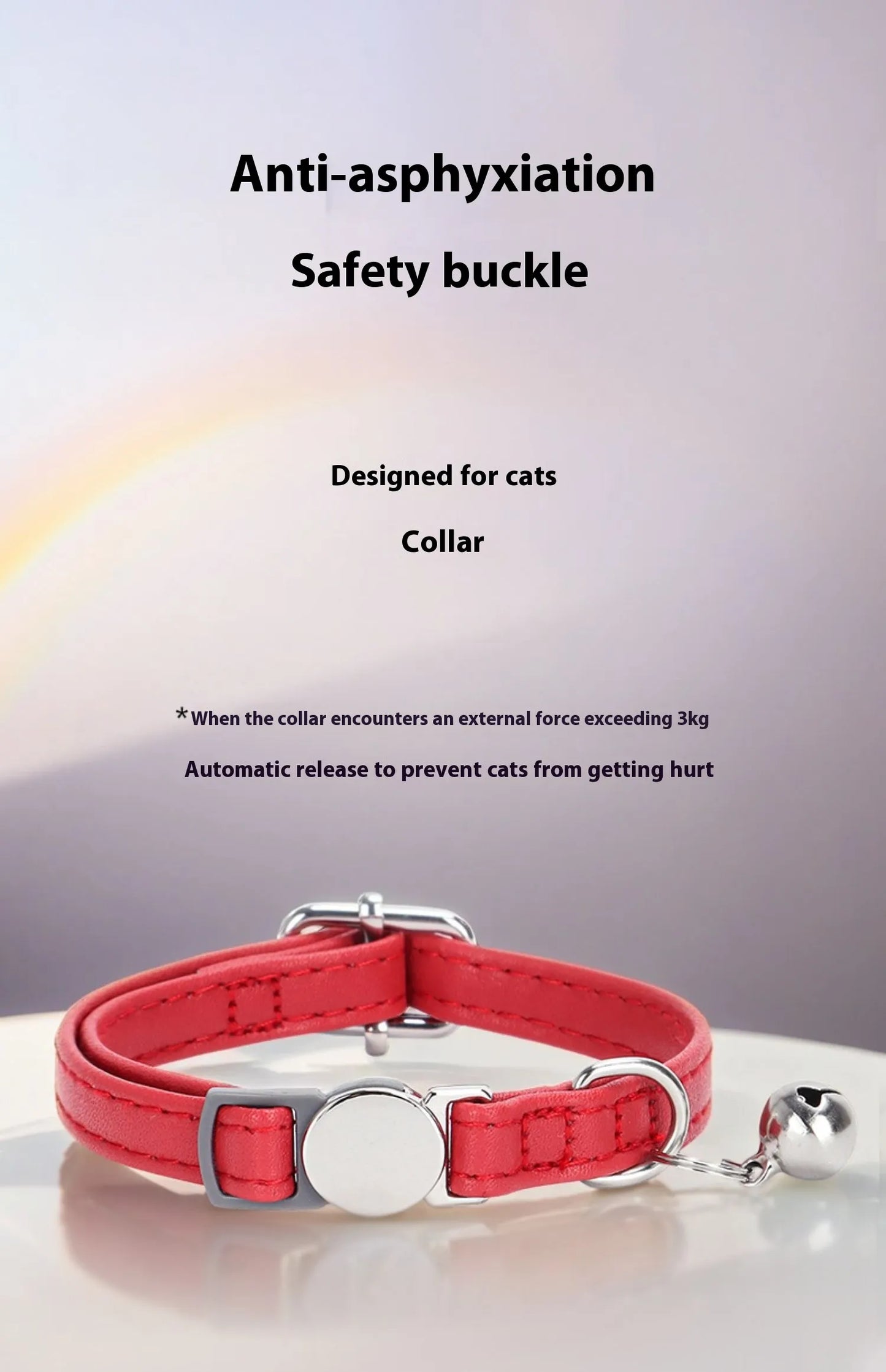 Adjustable Engraved Leather Pet Collar for Cats